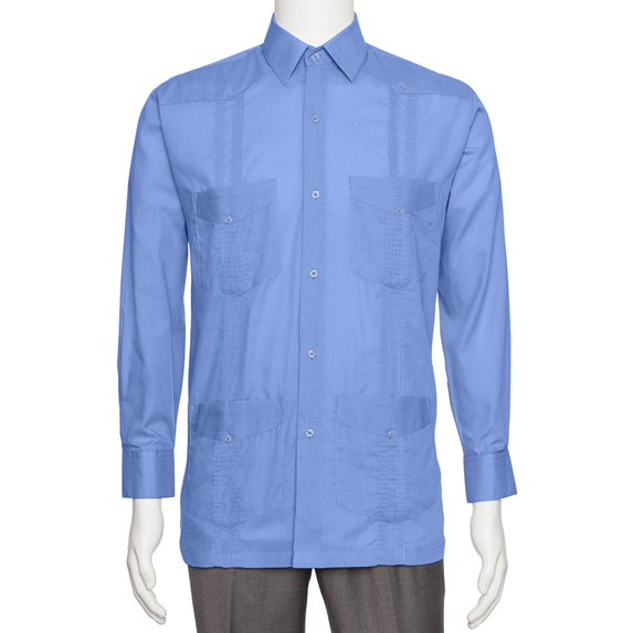 Mens Linen Look Guayabera Shirt