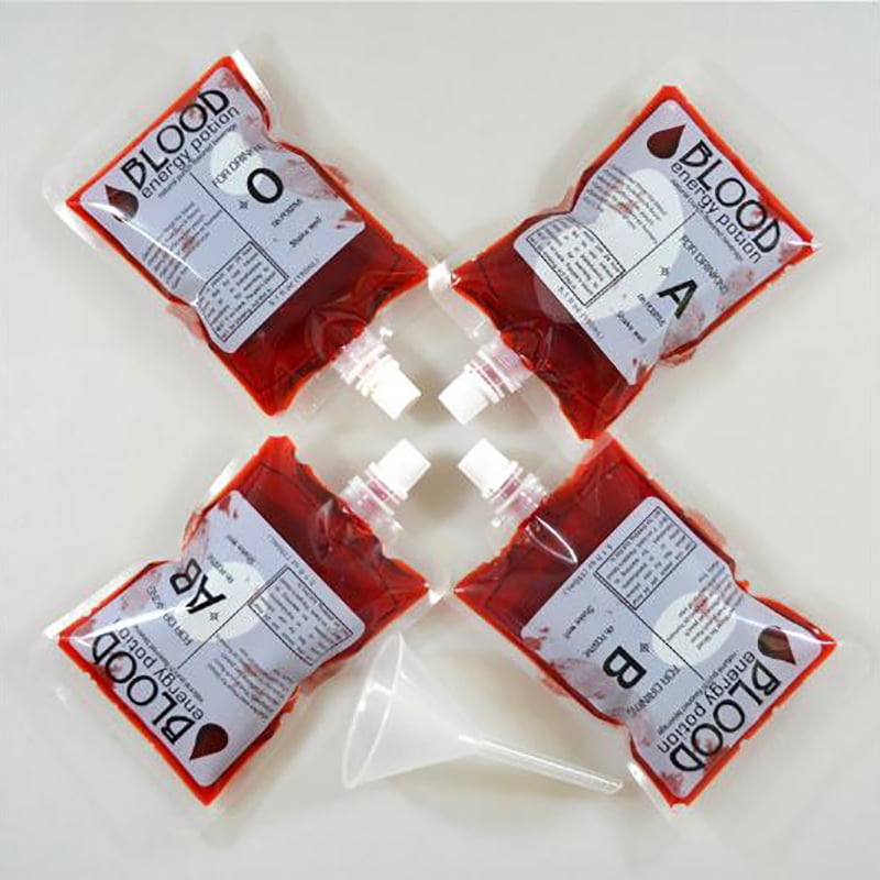 10x Halloween Cosplay Drink Bags Blood Pouch Props Zombie Beverage Drink .z 