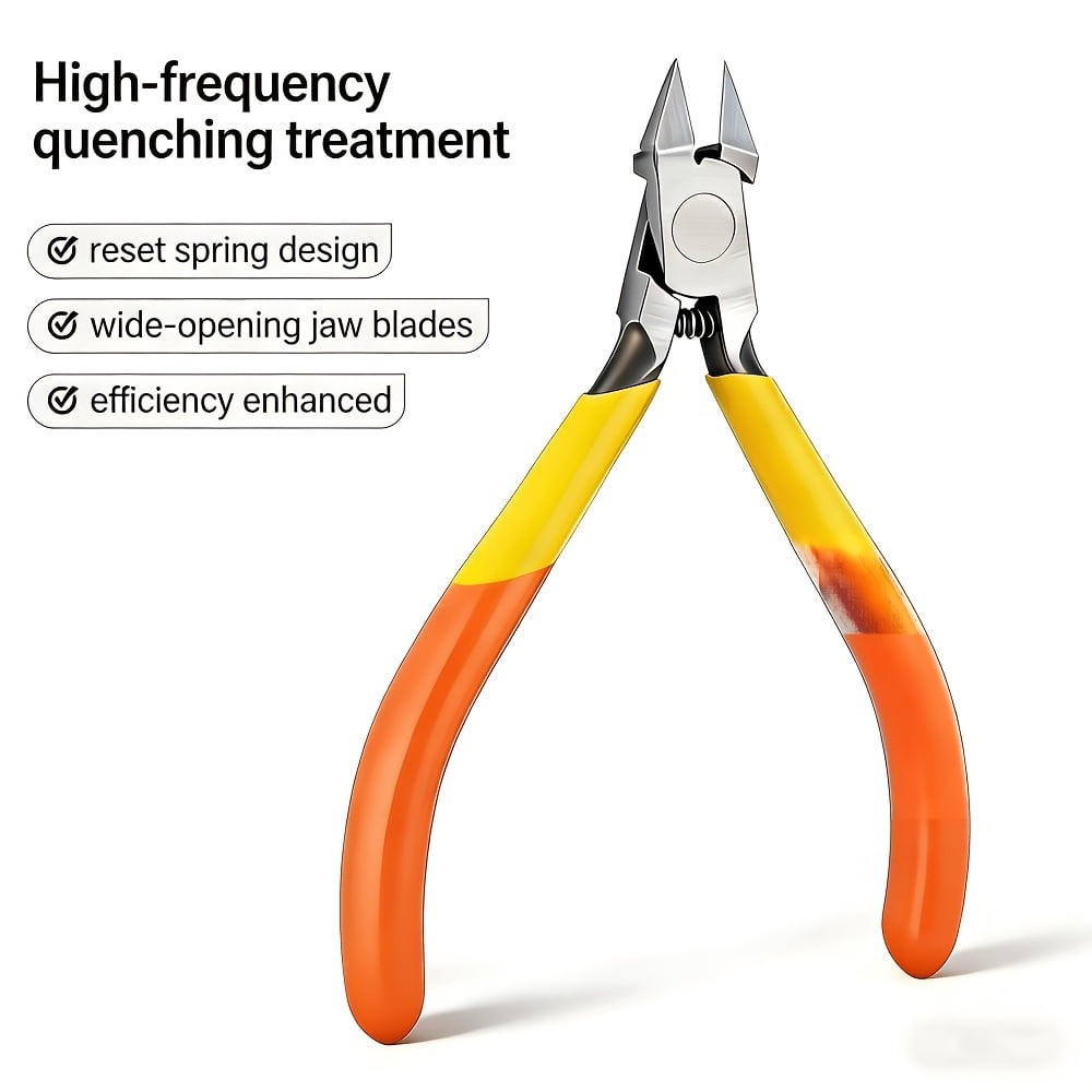 [Industrial Grade|Ultra-Thin] Industrial Grade 5" Ultra-Thin Flush Cutter | Sharp & Wear-Resistant Diagonal Pliers | Wire Cutters for Cable Ties