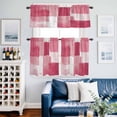 thumbnail image 2 of Pink White Kitchen Curtains Valances and Tiers Set of 3 Graffiti Art Mottled Gradient Color Blocks Modern Tier Curtains and Valance with Rod Pocket for Small Windows, 27.5"x36", 2 of 9