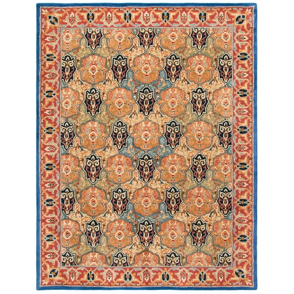 SAFAVIEH Heritage Tamaya Floral Area Rug, Blue/Red, 8' x 10'