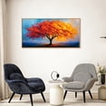 thumbnail image 2 of TOARTi Tree of Life Wall Art Red Orange Leaves Framed Colorful Canvas Painting For Living Room Bedroom Office 20x40 Inch, 2 of 10