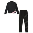 thumbnail image 5 of TiaoBug Kids Girls Shiny Figure Ice Skating Long Sleeve Jacket with Gymnastics Leggings Set Pink 12, 5 of 6