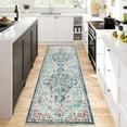 thumbnail image 6 of Findosom 2'x6' Vintage Runner Rug 0.4" Distressed Hallway Rug Non Slip Laundry Runner Rug Decor Rug Washable Runner Rug Kitchen Floor Mat Entryway Rug Runner for Laundry Kitchen Entryway, Blue, 6 of 8