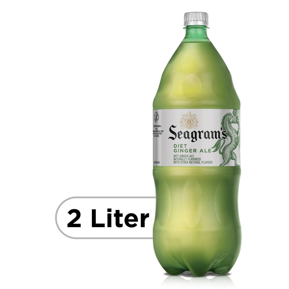Seagrams Diet Ginger Ale Soda Soft Drink, 2 Liters