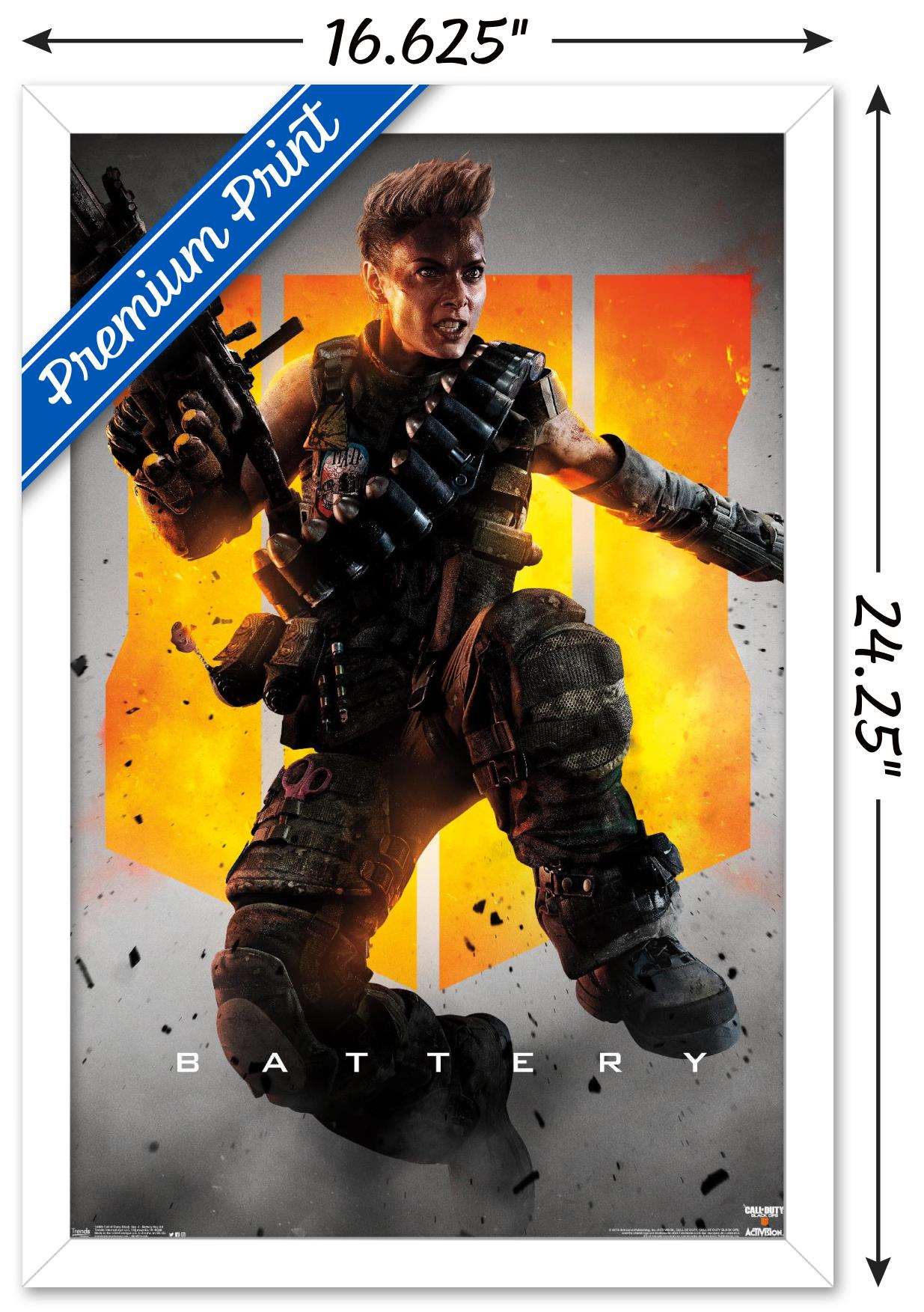 Call of Duty: Black Ops 4 - Battery Key Art Wall Poster, 14.725" x 22.375", Framed