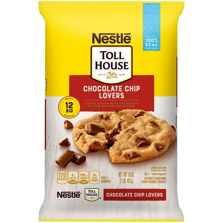 Nestle Toll House Chocolate Chip Lovers Cookie Dough 16 Oz Pack