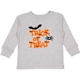 thumbnail image 3 of Inktastic Halloween Trick-or-Treat with Spider and Bats Boys or Girls Long Sleeve Toddler T-Shirt, 3 of 5