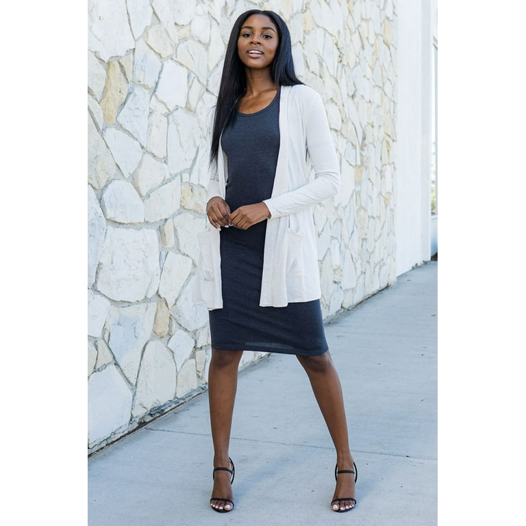 Open front top draped cardigan