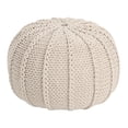 thumbnail image 2 of Puf redondo Ottoman Benzara de punto, algodón, 51 cm, color beige, 2 of 5