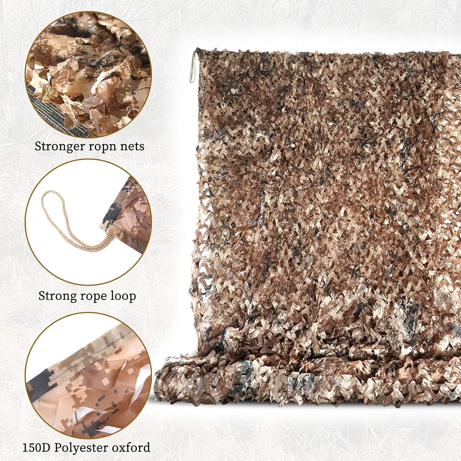 Sposuit Camo Netting - Camouflage Net 10x20 20x20 10x10 5x10 5x20, Military Camo Netting for Hunting Bulk Roll, Camo Tarp Sunshade Net for Party Decorations, Sunshade, Camping Ghillie Netting