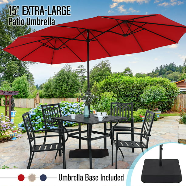 Mf Studio 15ft Double Sided Patio, How To Put Umbrella In Patio Table