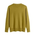 thumbnail image 5 of Sweaters for Women Solid Color Crewneck Long Sleeve Lightweight Basic Warm Winter Ladies Knitted Sweater Yellow S, 5 of 5