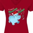 thumbnail image 4 of Inktastic I Want a Hippopotamus for Christmas Hippo in Santa Hat Women's V-Neck T-Shirt, 4 of 5