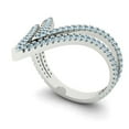 thumbnail image 2 of Statement Engagement Ring for Women - 0.525ct Natural Swiss Blue Topaz in 14K White Gold Promise Ring, 2 of 6