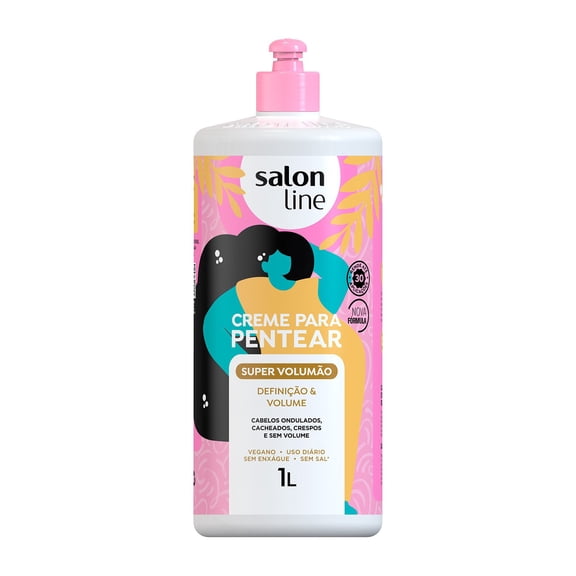 Salon Line - Linha Tratamento (Creme Para Pentear) - Super Volumao 1000 Ml - (Salon Line - Treatment (Combing Cream) Collection - Super Volume 33.8 Fl Oz)