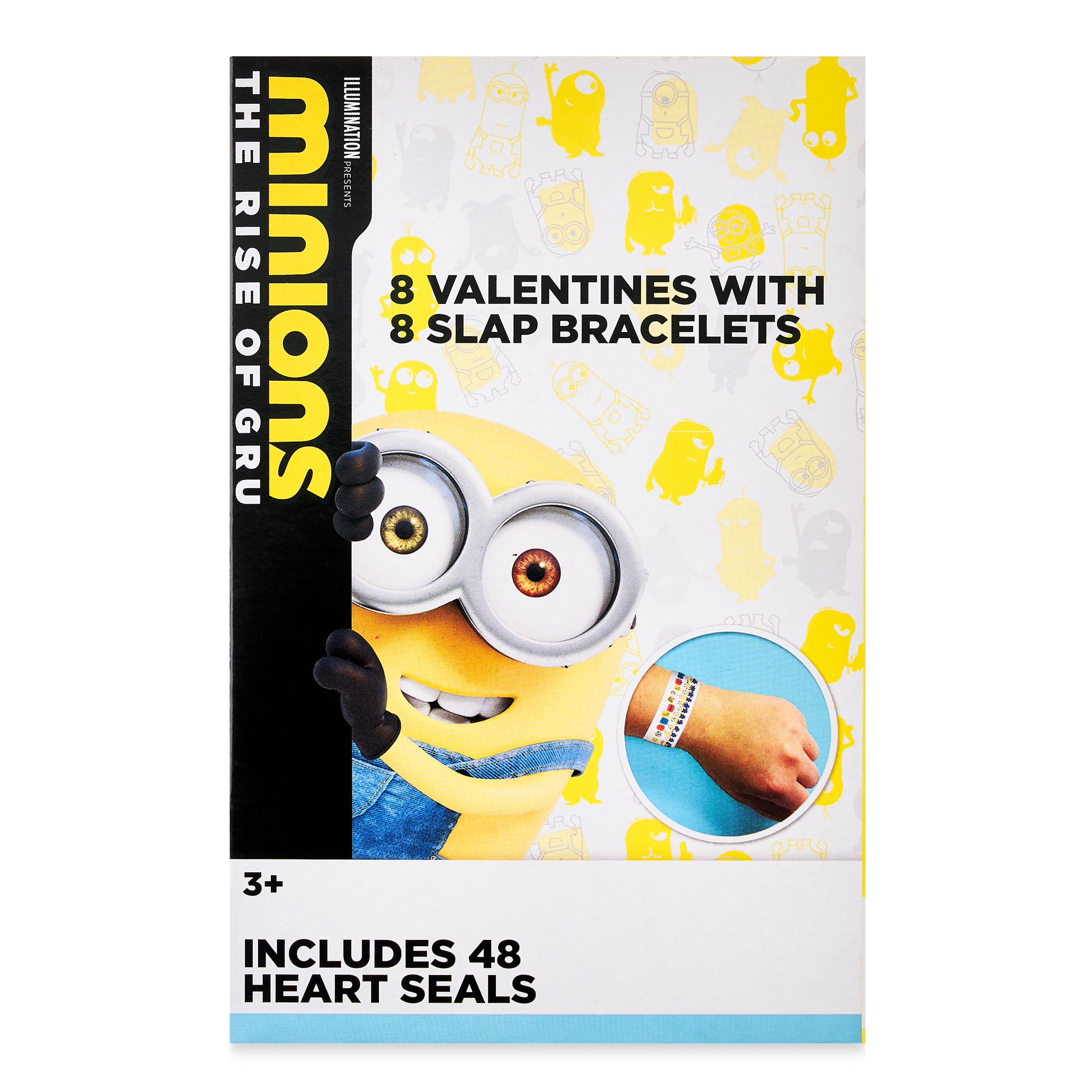 Despicable Me Way to Celebrate Dispicable Me Valentine's Day Cards, Kiddie Cards, Slap Bracelets, Multi-Color,Minions, 8 Count