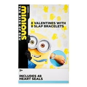 Way to Celebrate Dispicable Me Valentine's Day Cards, Kiddie Cards, Slap Bracelets, Multi-Color,Minions, 8 Count