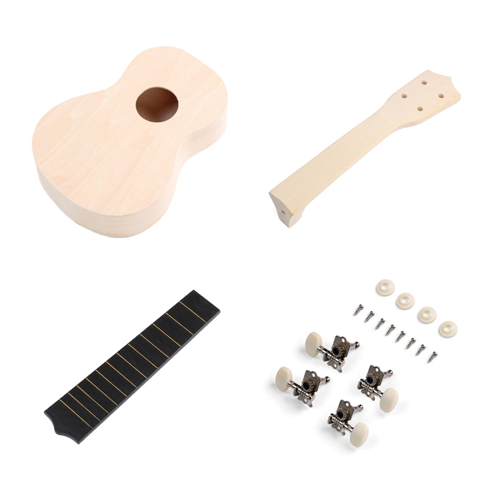 Jesscasday Wood Ukelele Handmade Kits for Children Adult Beginner Stringed Instrument Toy