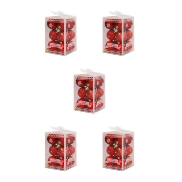 kurtrusly 12pcs/set Elegant And Delicate Christmas Tree Balls Durable Construction red 5Set
