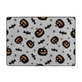 thumbnail image 3 of Halloween Shaggy Rugs for Living Room, halloween pumpkins bat Area Rug for Bedroom, Non Slip Carpet Floor Cover Mat, Washable Rug Kids Room Nursery Halloween Decor 80x58in, 3 of 5