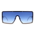 thumbnail image 2 of Women's Sunglasses Studded Oversized Square Mono Lens Fashion UV400 White, Blue, 2 of 5