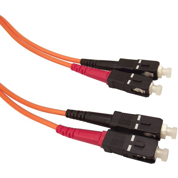 Shaxon FCSCSC03M-B, SC to SC Multimode 62.5/125 Cordon de Raccordement Fibre Optique - Cordon Zip PVC Orange, 3 Mètres