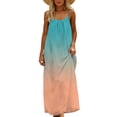 thumbnail image 4 of Women's Backless Maxi Slip Dress Spaghetti Strap Ombre Gradient Flowy A-Line Sundress High Waist Summer Beach Holiday Wedding Guest Evening Party Long Dress, 4 of 9