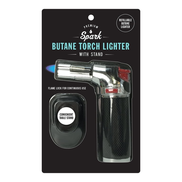 1 Pack Windproof Spark Luxury Butane Torch Lighter with Adjustable Flame for Cooking and Baking.