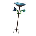 thumbnail image 4 of Baño de pájaros de metal para comedero exterior, resistente, con base de estaca de 3 puntas, decoración para jardín, césped, patio, balcón., 4 of 8