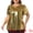 Gold, variant on DARING DIVA Women's Plus Metallic Tops Crew Neck Short Sleeve Party Blouses 1X Silver