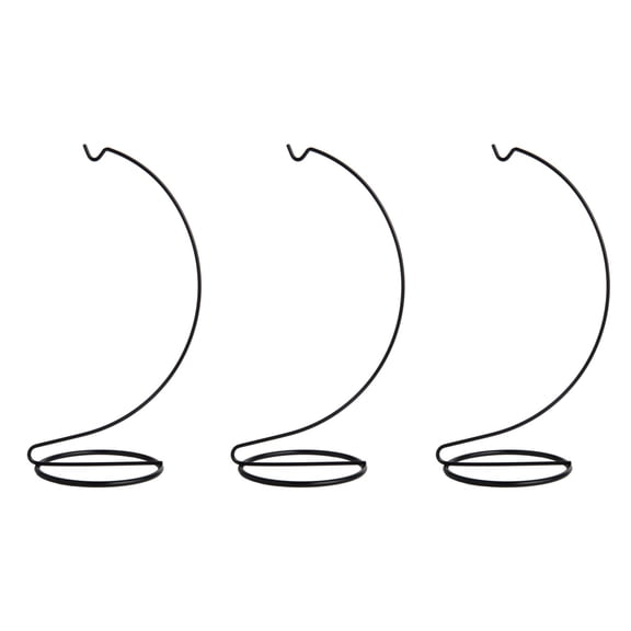 Creative Hobbies 10 Inch Tall Black Plated Ornament Display Stand Hanger Holder | Pack of 3