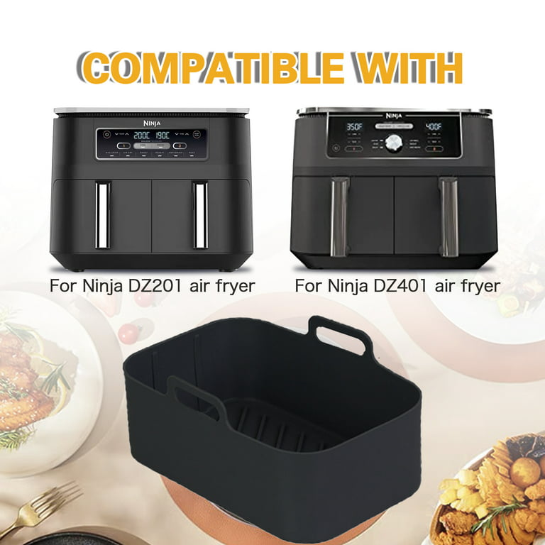 2pcs Air Fryer Silicone Pot For Ninja Foodi Dual Dz201 Reusable Silicone  Air Fryer Liner Air Fryer