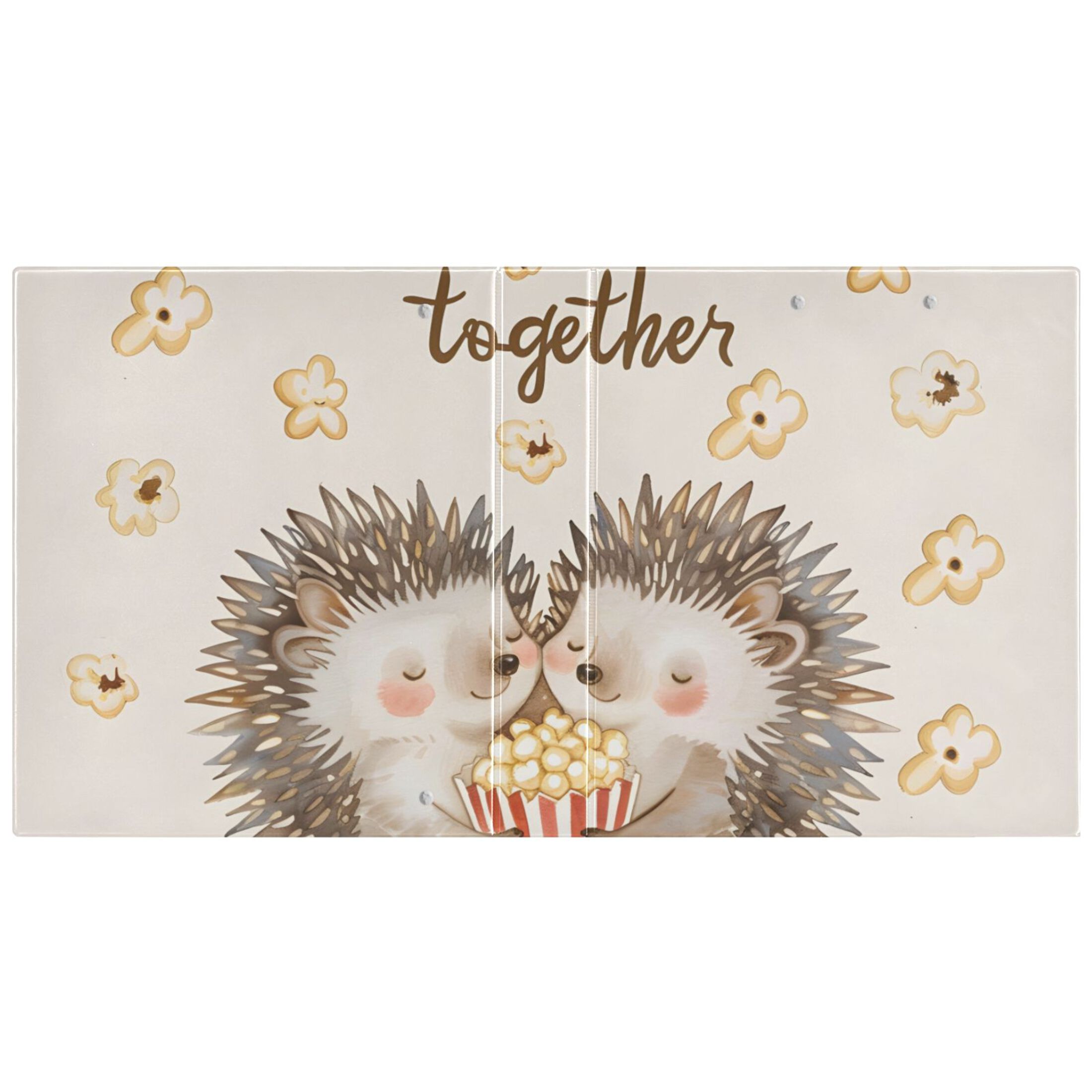 Hedgehogs Popcorn 3 Ring Binders 1.5 inch Hardcover File Folders with Interior Pockets A4 Size Organizer for School Office Hospital