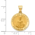thumbnail image 3 of 14k Yellow Gold Solid Hollow Polished/Satin Round St. Augustine Medal Charm Pendant, 3 of 7