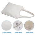 thumbnail image 3 of Unique Bargains Canvas Tote Bag Canvas Shoulder Bag Personalized Reusable Handbag Beige, 3 of 5