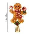 thumbnail image 3 of 3D Lighted Christmas Tree Topper Collection, Gingerbread Tree Topper, LED Warm White Twinkling Lights, Indoor Home Decor, Vintage Holiday Ornament, 3 of 7