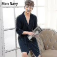 thumbnail image 1 of Albornoz tipo kimono para hombre, bata de baño sexy con absorción de agua, estilo waffle, de talla grande, para amantes del verano, 1 of 3
