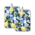 thumbnail image 7 of Yayeee Pot Holders Kitchen Heat Resistant with Pocket 7"x9.8" Cotton Oven Cooking Hot Pads, Cartoon Lemon Leaves, 7 of 7