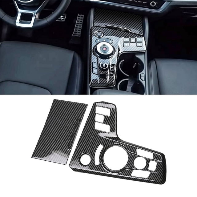 2 Piezas de Fibra de Carbono para Consola Central de Coche, Cubierta de Panel de Cambio de Marchas, Adhesivo Embellecedor para NQ5 2022