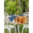 thumbnail image 2 of Outdoor Tablecloth with Umbrella Hole and Zipper, Fall Round Table Cloth 54 Inch Waterproof Tablecloth, Orange Pumpkins Thanksgiving Maple Leaf Sunflower Plaid Picnic Table Cover for Patio Camping, 2 of 7