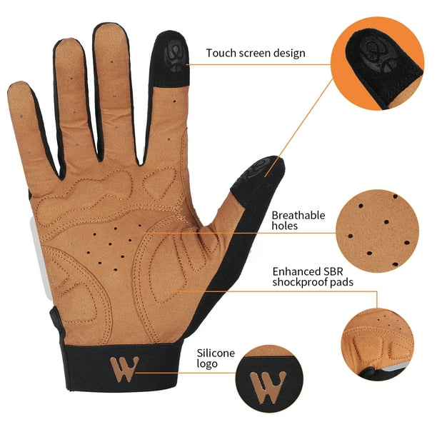 West Biking Long Fingers Sports Gloves Touch Screen Men