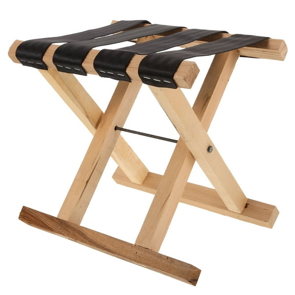 WHAMVOX 1Pcs Portable Stool Chair Folding Black Wood Polyester for Picnic Activities