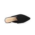 thumbnail image 4 of BLISSFUL STEP Women's Slide Mules Pointed Toe Chunky Heel Black 6, 4 of 7