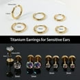 thumbnail image 2 of Titanium Earrings for Sensitive Ears, Flat Back Stud Earrings Hoop Earrings Set for Women, Hypoallergenic Surgical Stainless Steel Cubic Zirconia Earrings Stud Earrings Set 7 Pairs, 2 of 7