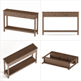 thumbnail image 2 of LAZZO 3-Drawer Console Table with Storage for Entryway, Living Room & Bedroom，Brown, 2 of 6