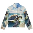 thumbnail image 4 of Jackets for Women Winter Coat Jackets Flannel Stand Collar Jacket(Turtle in The Sun,Size:S-4XL), 4 of 7