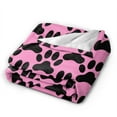 thumbnail image 6 of Pink Animal Dog Paw Throw Blanket, Super Soft Anti-Pilling Flannel Bed Blankets, 40"x30", 6 of 8