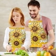 thumbnail image 3 of Yellow Dot Sunflower Bee Pattern Apron-Garden Aprons for Women with Pockets-Cotton Linen Waterproof Kitchen Cooking Gardening Aprons Adjustable for Kitchen,Cooking,BBQ and Salon 33x27 Inch, 3 of 7
