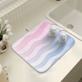 thumbnail image 4 of Yayeee Dish Drying Mat for Kitchen Counter 18" x 24" Microfiber Super Absorbent Coffee Decorative Pad, Light Blue Gradient, 4 of 9